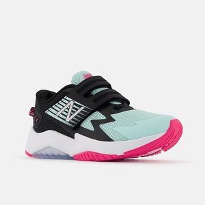 New Balance Kids Rave Run  White mint with black and alpha pink